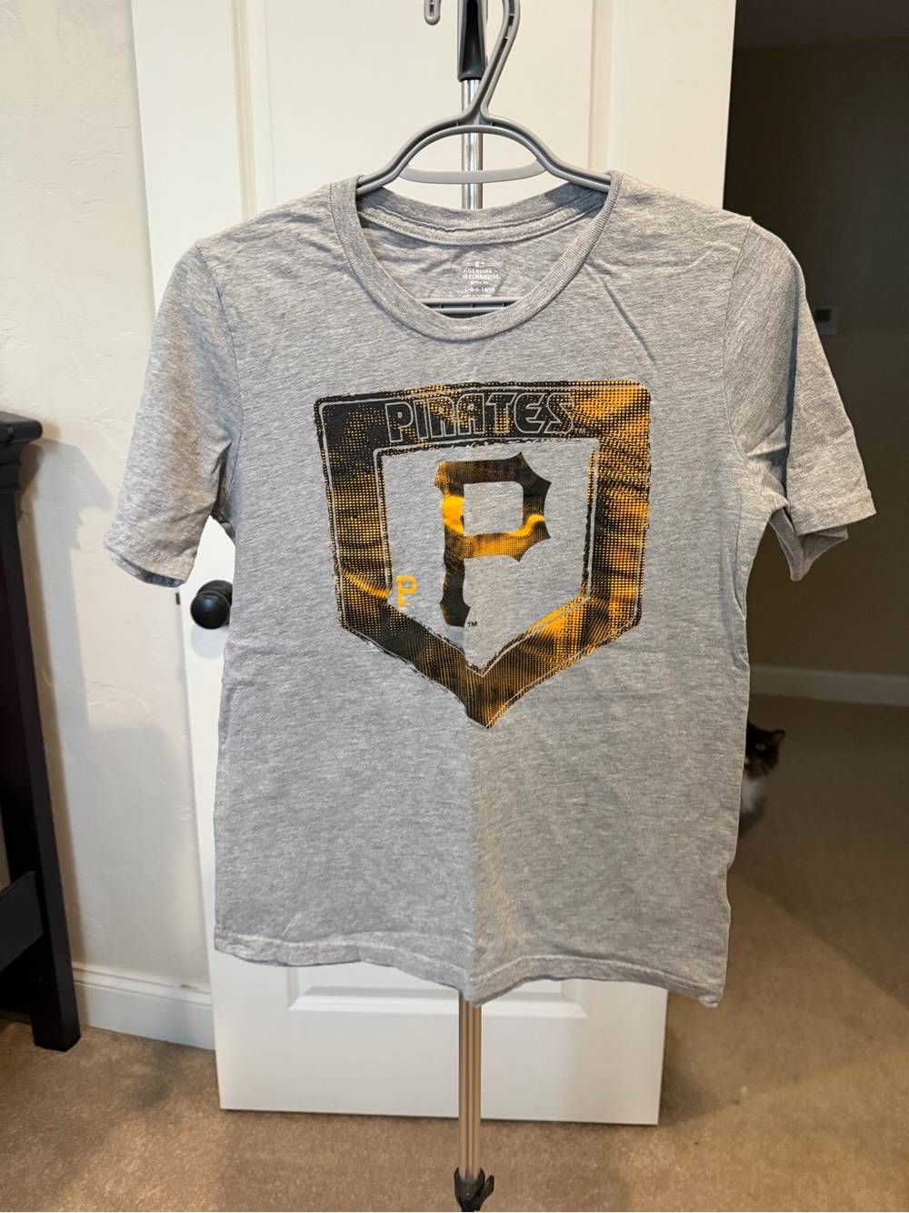 Genuine Merchandise Gray Tee with Yellow Accent Graphic